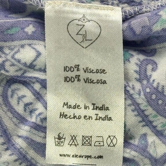 Paisley print button pearls purple maxi Skirt with a front slit size small - Picture 11 of 12